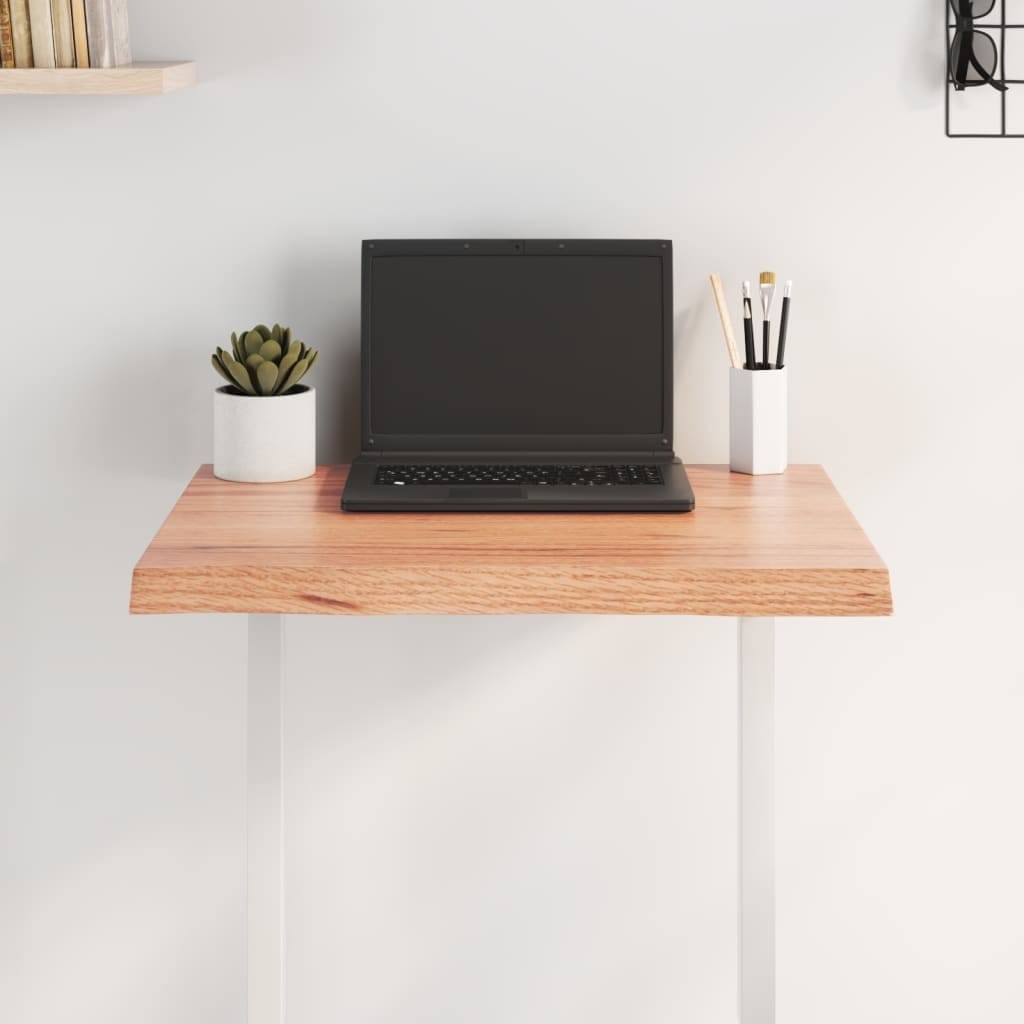 Table Top Light Brown 23.6"x15.7"x(0.8"-1.6") Treated Solid Wood Live Edge