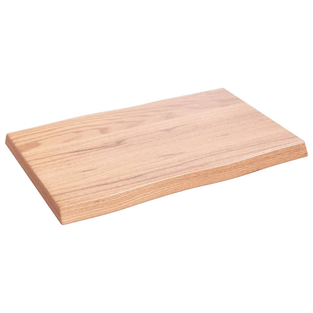 Table Top Light Brown 23.6"x15.7"x(0.8"-1.6") Treated Solid Wood Live Edge