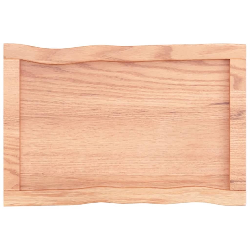 Table Top Light Brown 23.6"x15.7"x(0.8"-1.6") Treated Solid Wood Live Edge
