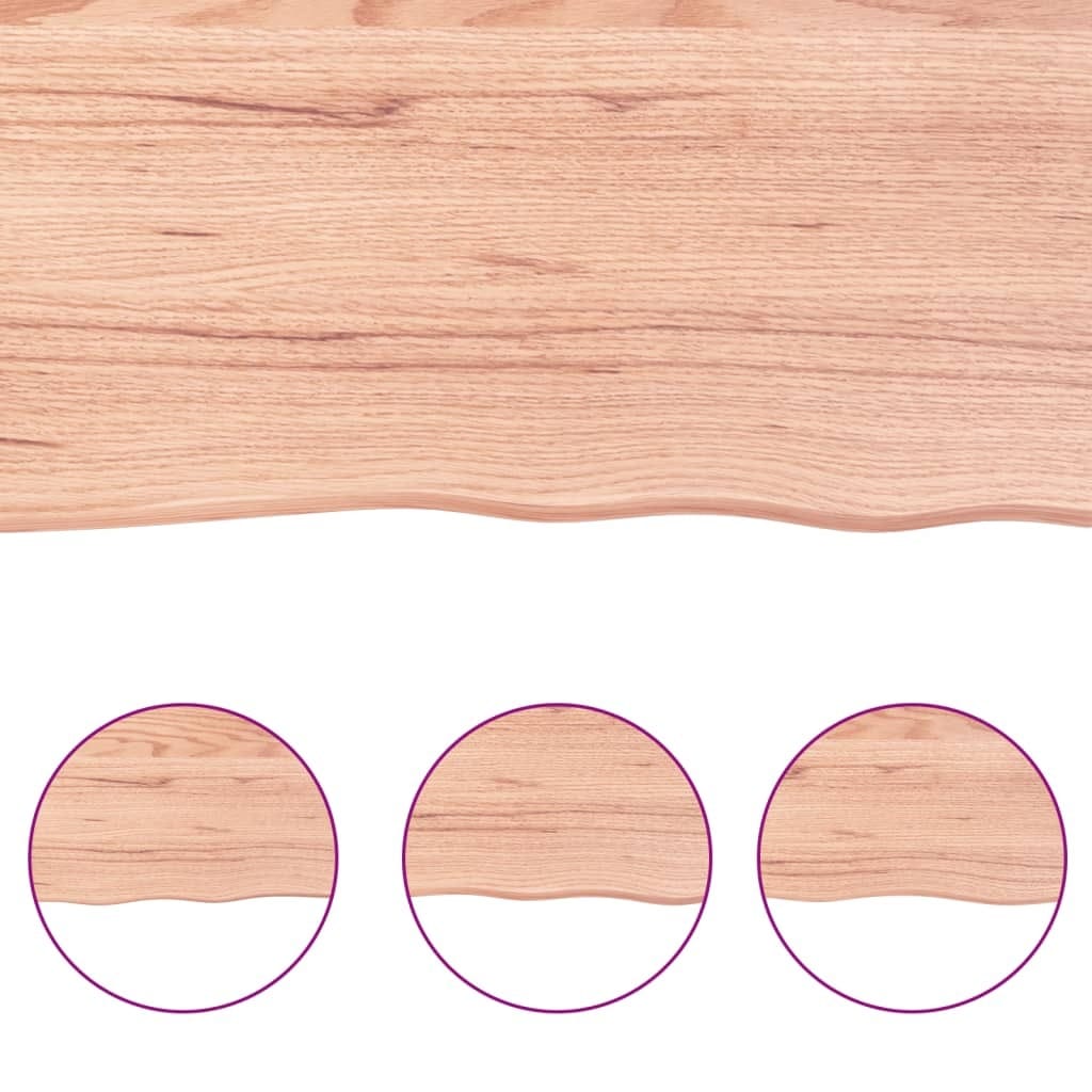 Table Top Light Brown 23.6"x15.7"x(0.8"-1.6") Treated Solid Wood Live Edge