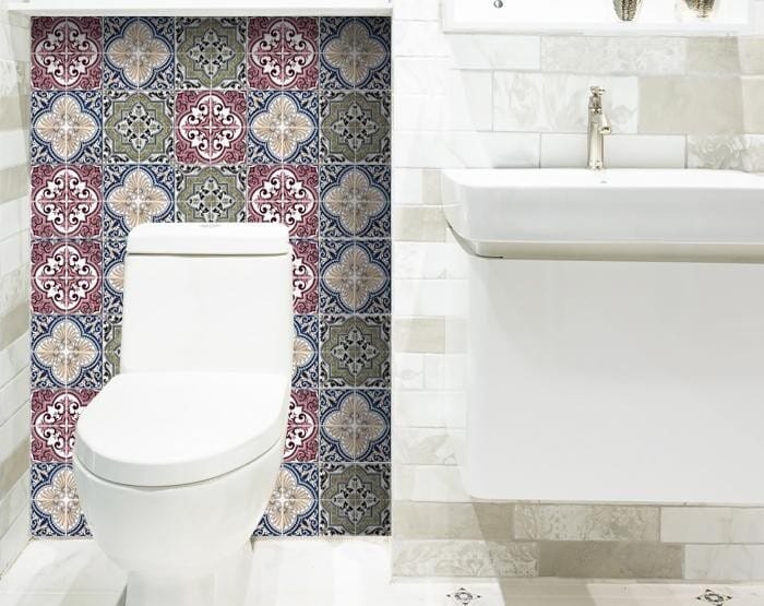 6" X 6" Vintage Multi Removable Peel and Stick Tiles