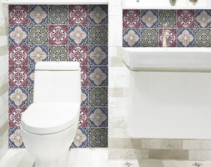 6" X 6" Vintage Multi Removable Peel and Stick Tiles