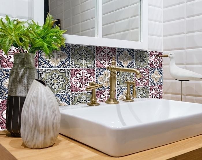 6" X 6" Vintage Multi Removable Peel and Stick Tiles