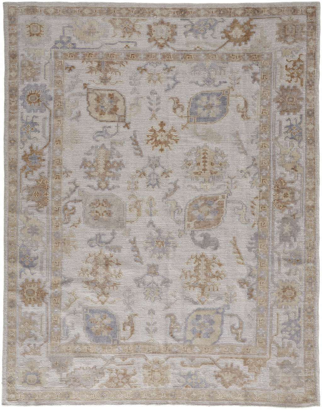 5' X 8' Ivory Floral Hand Knotted Area Rug