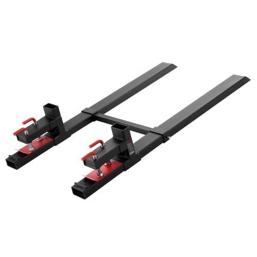 Pallet Forks, 4000 lbs Clamp on Pallet Forks, 60-Inch Total Length Heavy-Duty Tractor Fork with Adjustable Stabilizer Bar for Tractor Attachments, Loader Bucket, and Skid Steer, Black