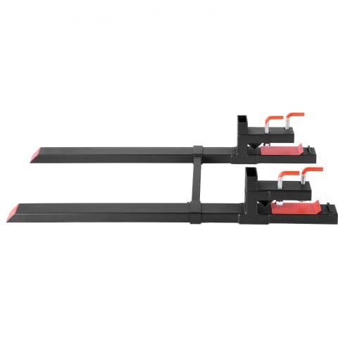 Pallet Forks, 4000 lbs Clamp on Pallet Forks, 60-Inch Total Length Heavy-Duty Tractor Fork with Adjustable Stabilizer Bar for Tractor Attachments, Loader Bucket, and Skid Steer, Black