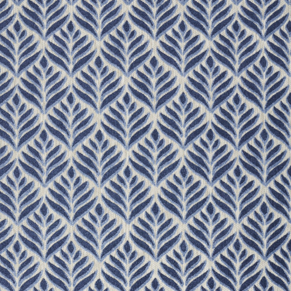 6' X 9' Blue Floral Stain Resistant Non Skid Area Rug