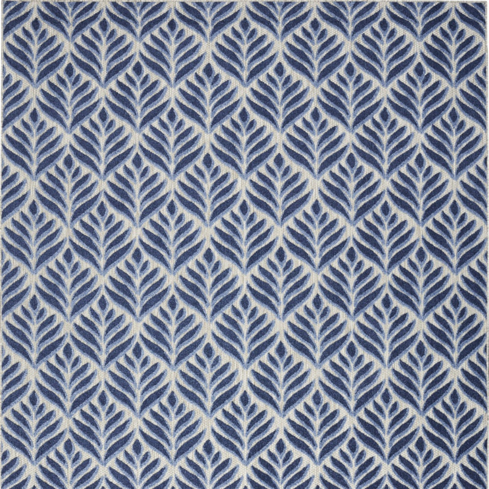 6' X 9' Blue Floral Stain Resistant Non Skid Area Rug