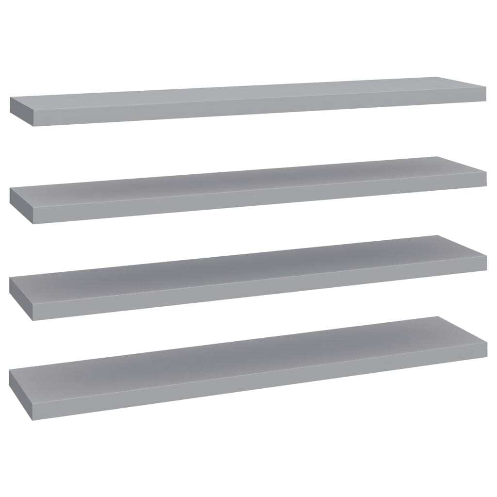 Floating Wall Shelves 4 pcs Gray 47.2"x9.3"x1.5" MDF