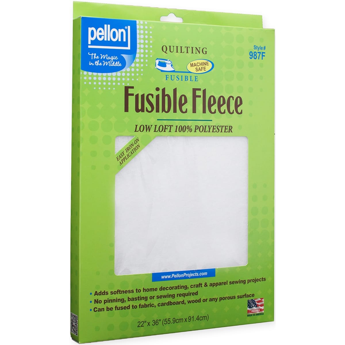 Pellon Fusible Fleece White 22 X36 inch inch