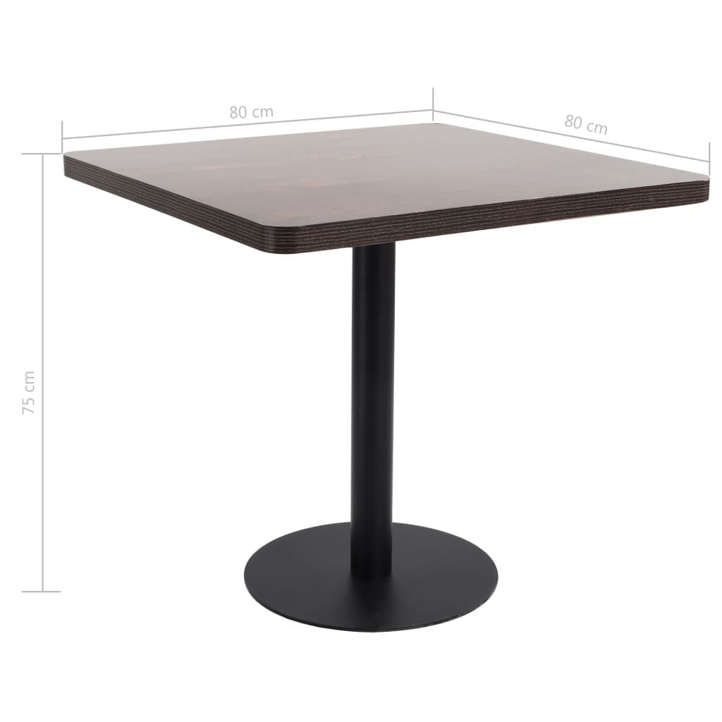 Bistro Table Dark Brown 31.5"x31.5" MDF