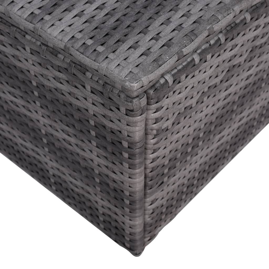 9 Piece Patio Lounge Set with Cushions Poly Rattan Gray