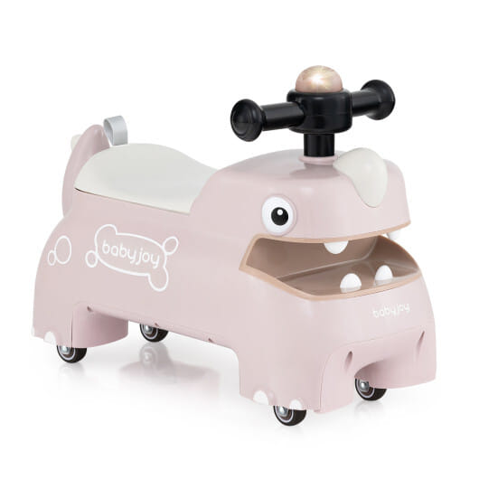 Toddler Ride on Toy Walking Sliding Car with Lights and Music-Pink - Color: Pink