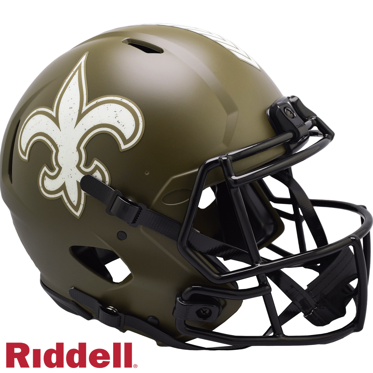 New Orleans Saints Helmet Riddell Authentic Full Size Speed Style Salute To Service 2022