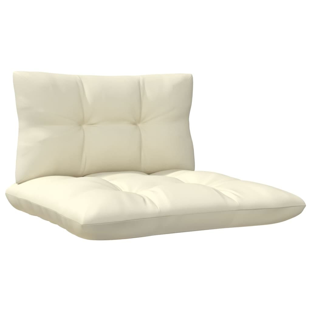 2-Seater Patio Sofa with Cream Cushions Solid Pinewood