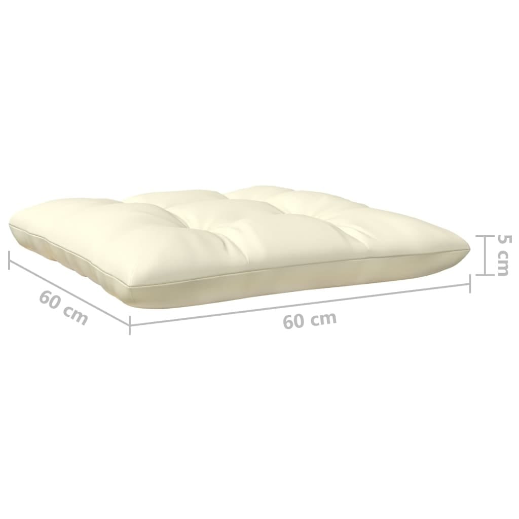 2-Seater Patio Sofa with Cream Cushions Solid Pinewood