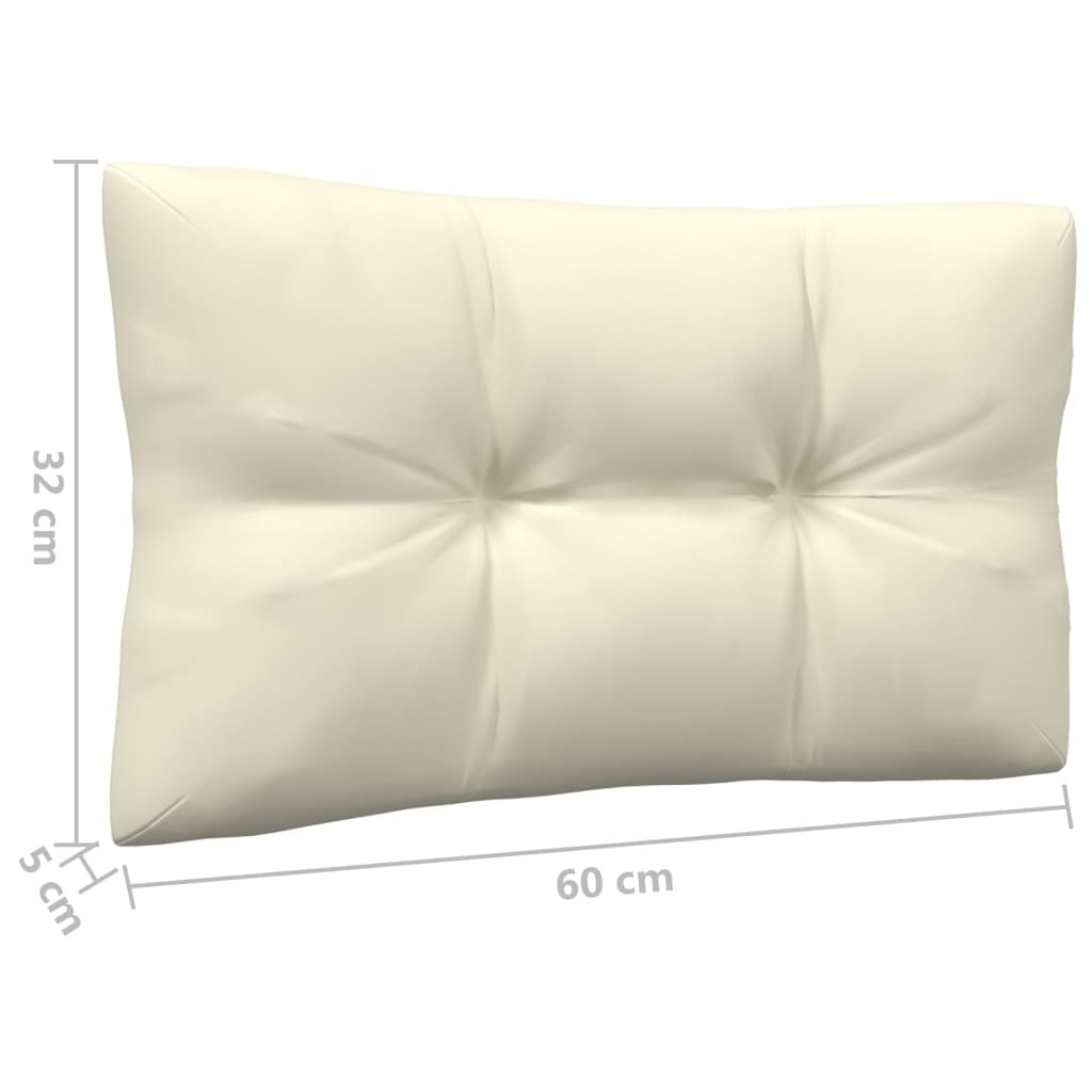 2-Seater Patio Sofa with Cream Cushions Solid Pinewood