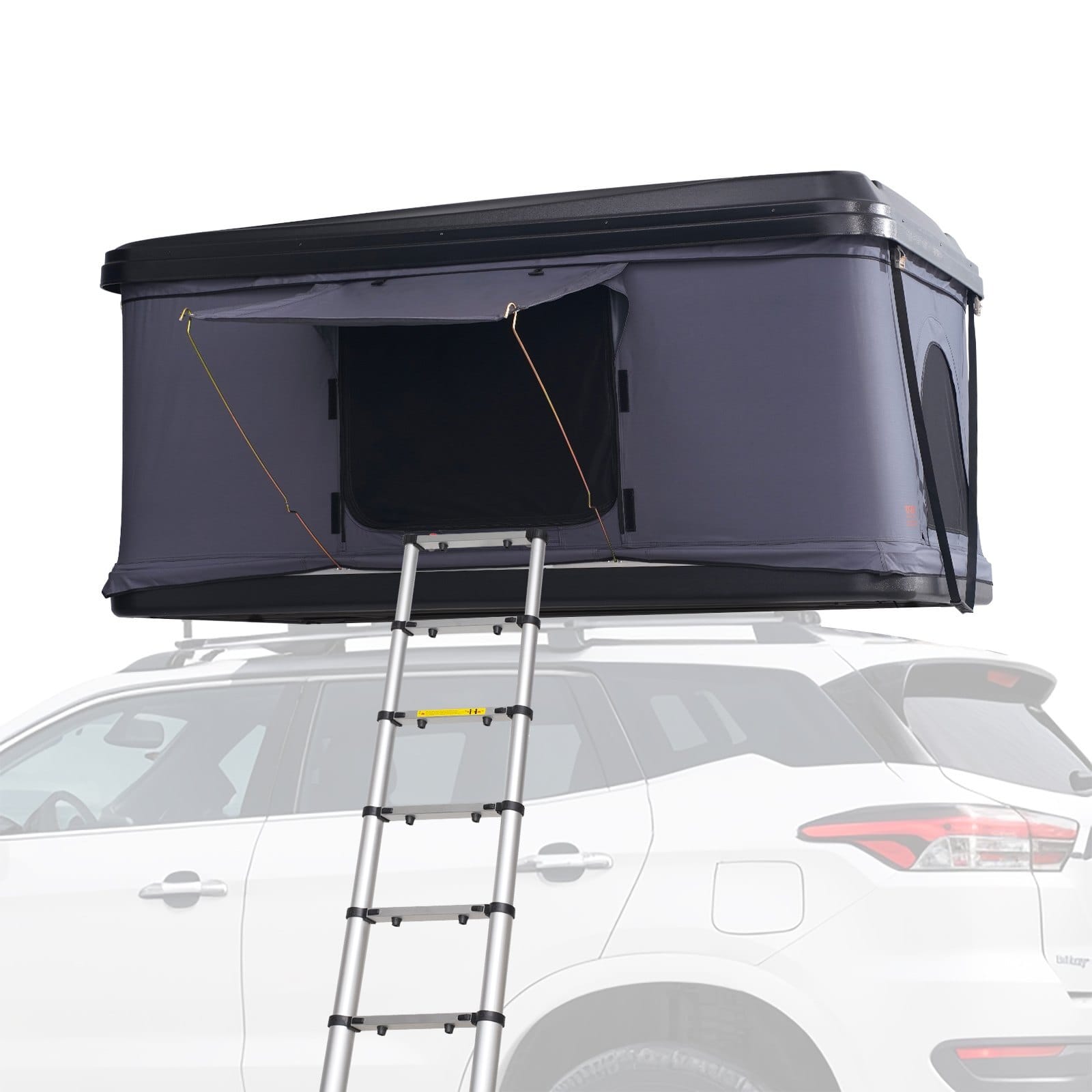 Rooftop Tent Hard Shell, Naturnest Rooftop Tent Hardshell for 2-3 Person, Hard Shell Roof Top Tent with Telescopic Ladder Thick Mattress, Waterproof Windproof for Jeep SUV Van Pickup Truck