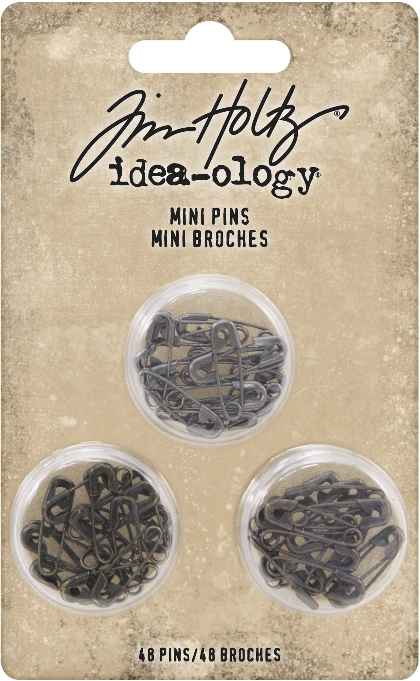 Idea-Ology Mini Metal Safety Pins 48/Pkg-3 Colors (Pack of 2)