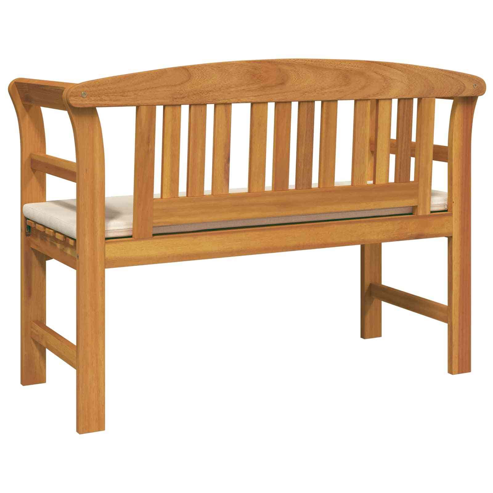 Rose Bench with Cushion Cream White 44.88 x 18.11 x 32.48 in
