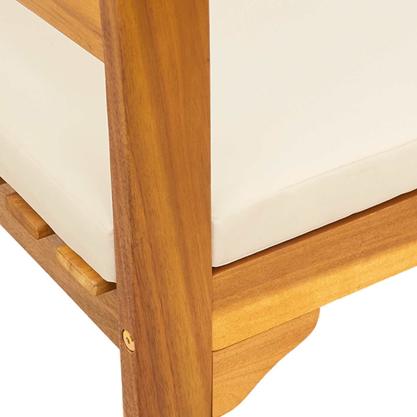 Rose Bench with Cushion Cream White 44.88 x 18.11 x 32.48 in