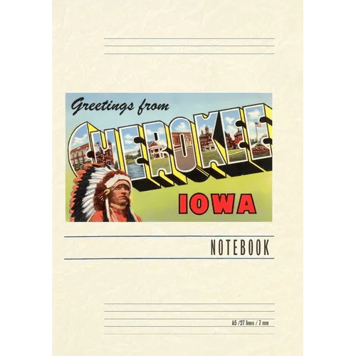 Vintage Lined Notebook Greetings from Cherokee - Paperback