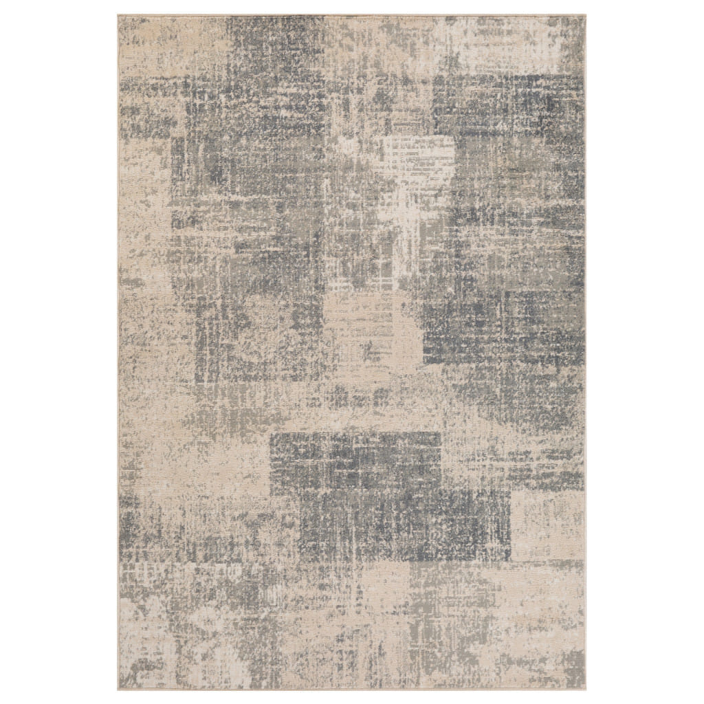 6' X 9' Gray and Light Blue Abstract Power Loom Area Rug