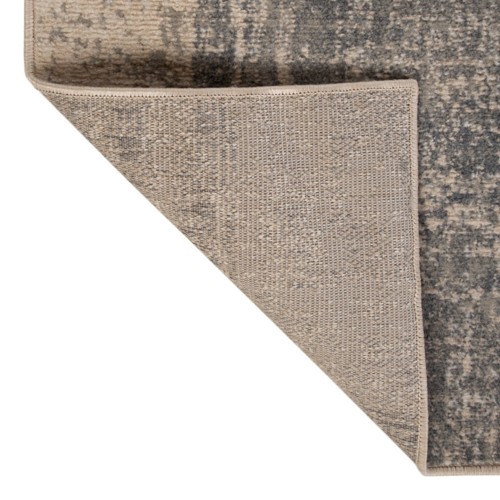 6' X 9' Gray and Light Blue Abstract Power Loom Area Rug