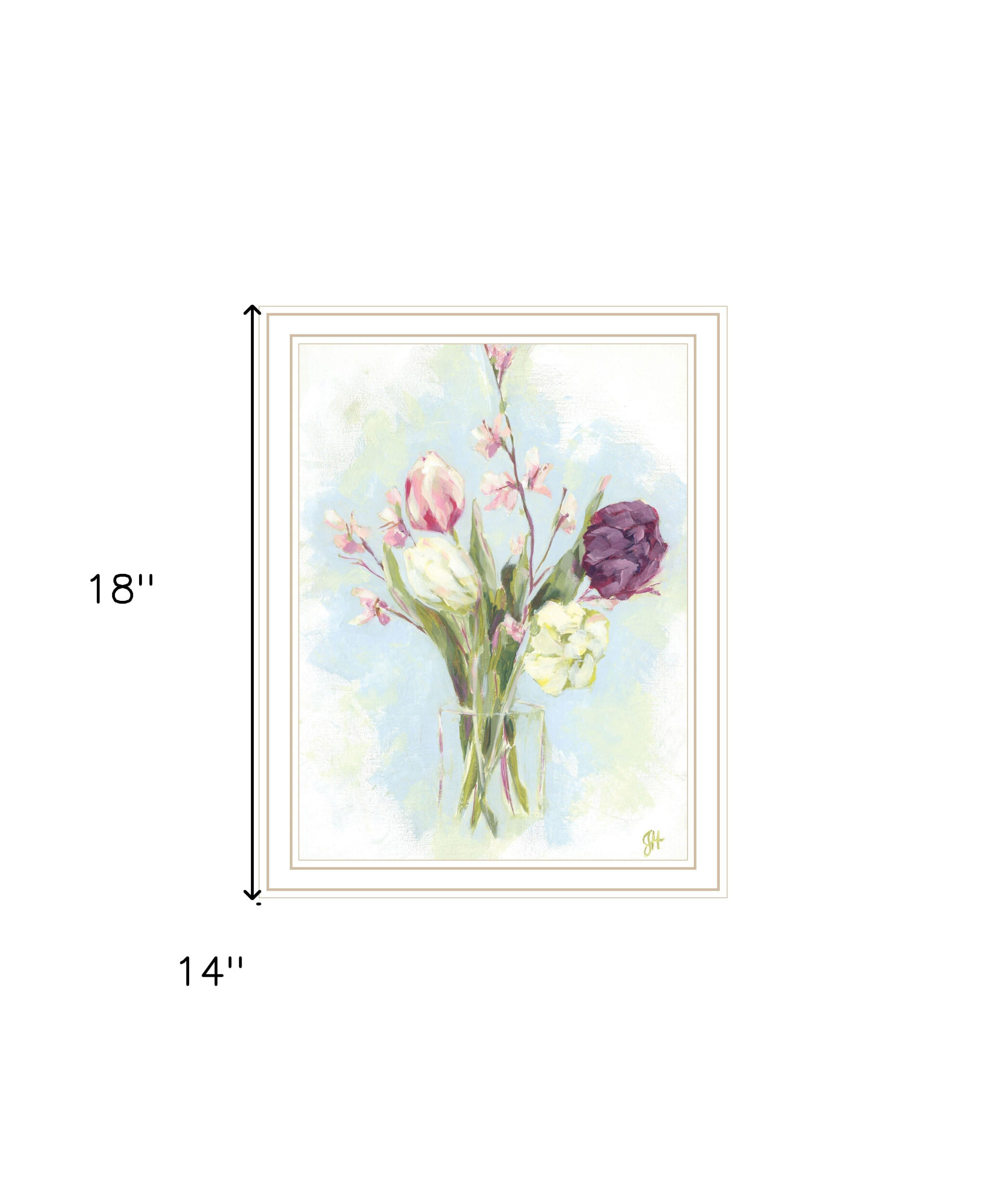Flower Farm Bouquet White Framed Print Wall Art