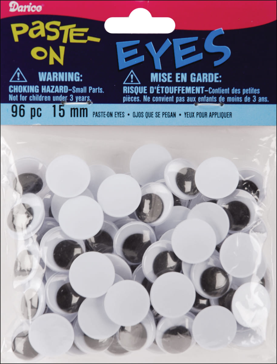 Paste On Wiggle Eyes 15 mm Black