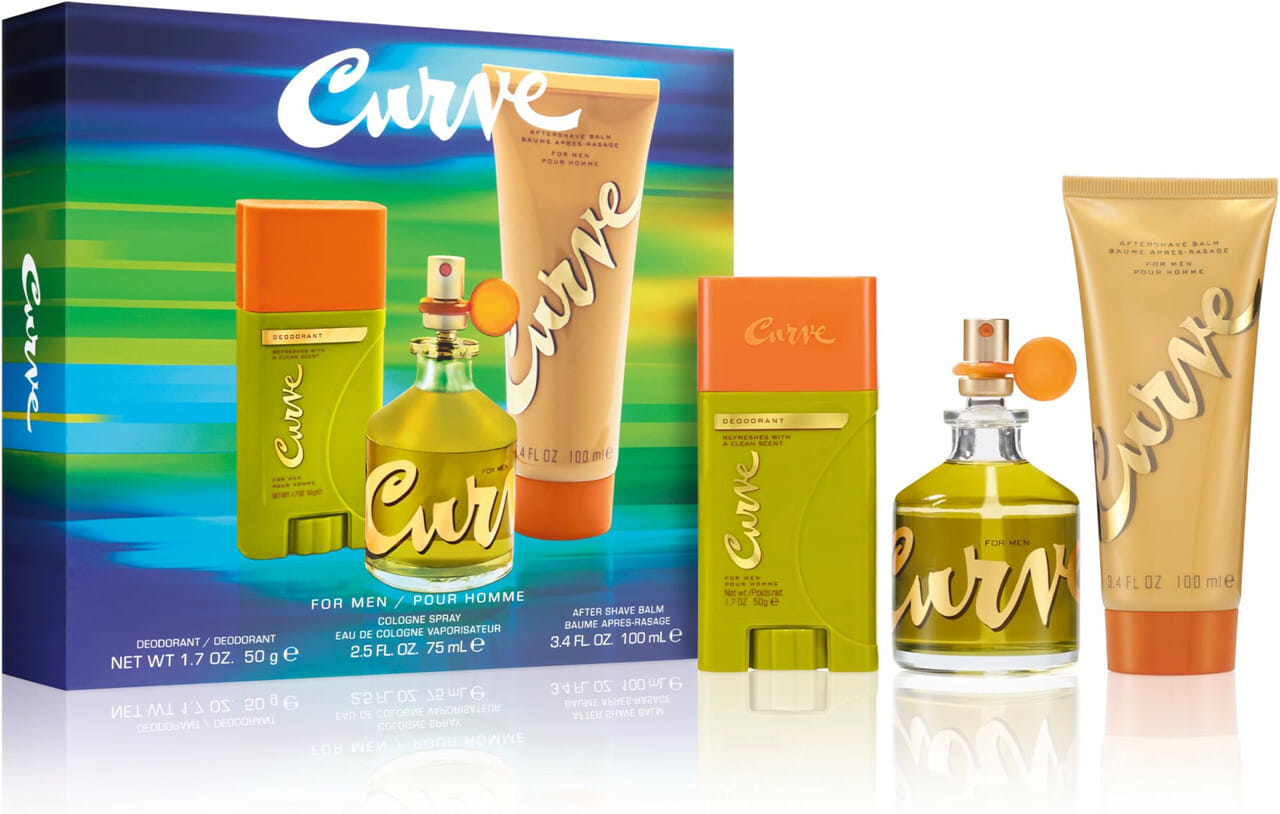 Curve 3 pcs set for men: 2.5 cologne spray + 1.7 deodorant stick + 3.4 after shave balm