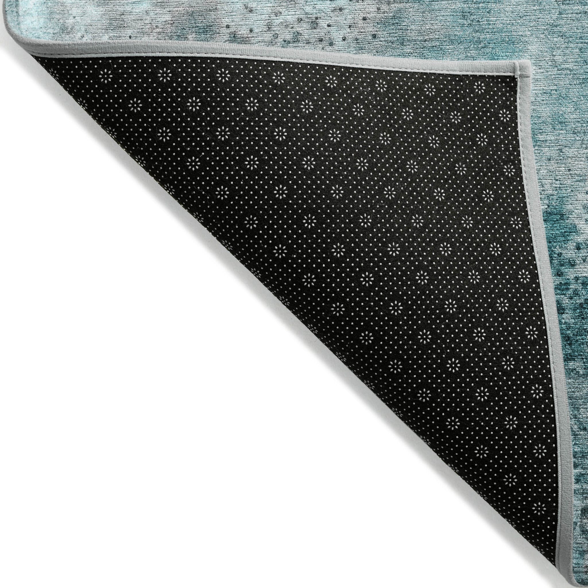 5' X 8' Gray and Ivory Abstract Washable Non Skid Indoor Outdoor Area Rug