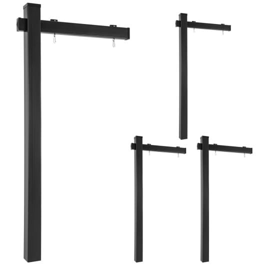 Set of 4 6 Feet Vinyl UPVC Real Estate Realtor Yard Sign Post-Black - Color: Black