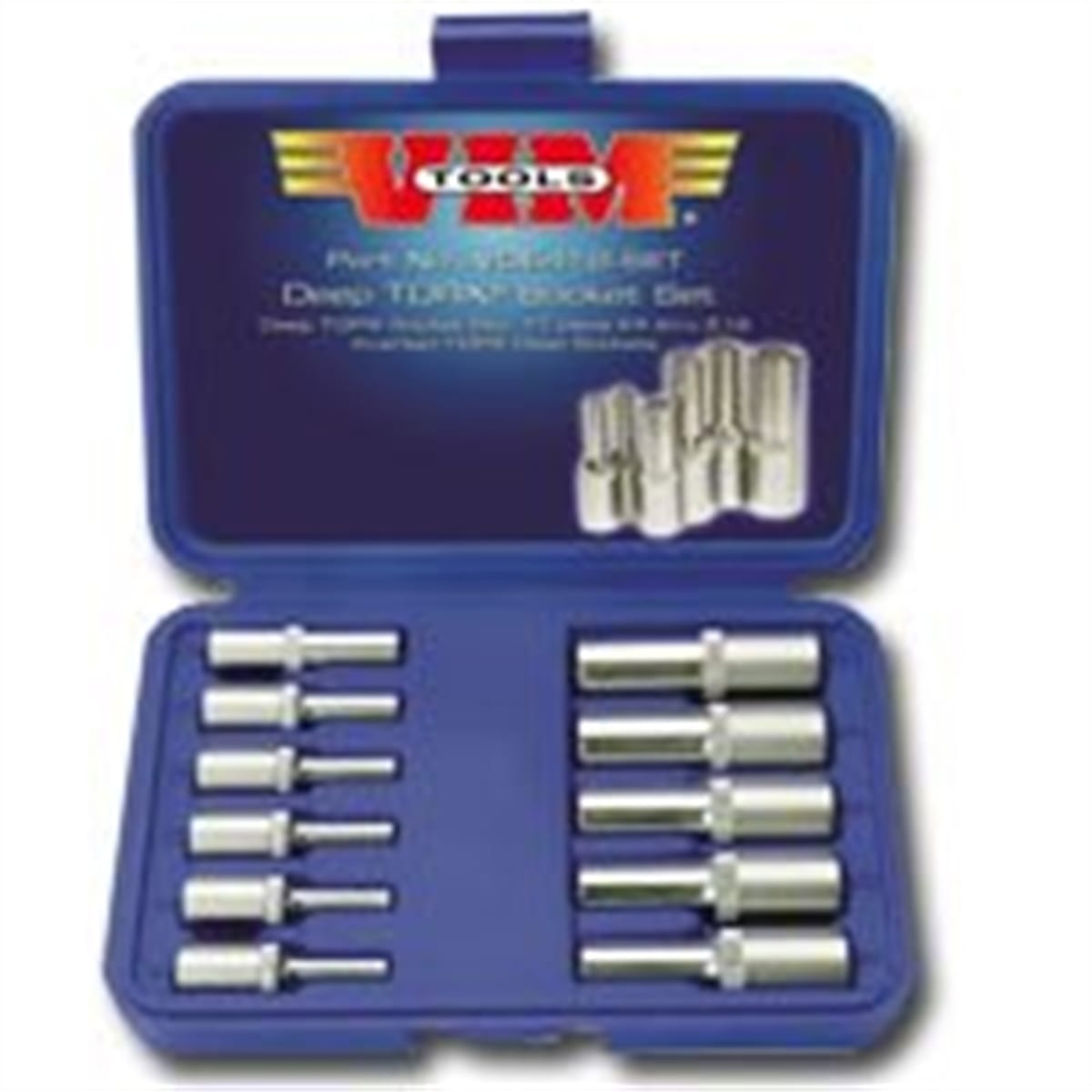 VIM Tools Deep Torx Socket Set E4-E18 11 Pc Set