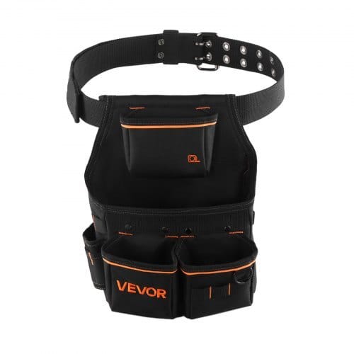 Tool Pouch with Belt, 14 Pockets Professional Tool Belt Pouch for Men, Heavy Duty Detachable Adjustable Utility Work Bag for Electrician, Carpenter, Construction, Adjusts Waist 32 to 50 Inches