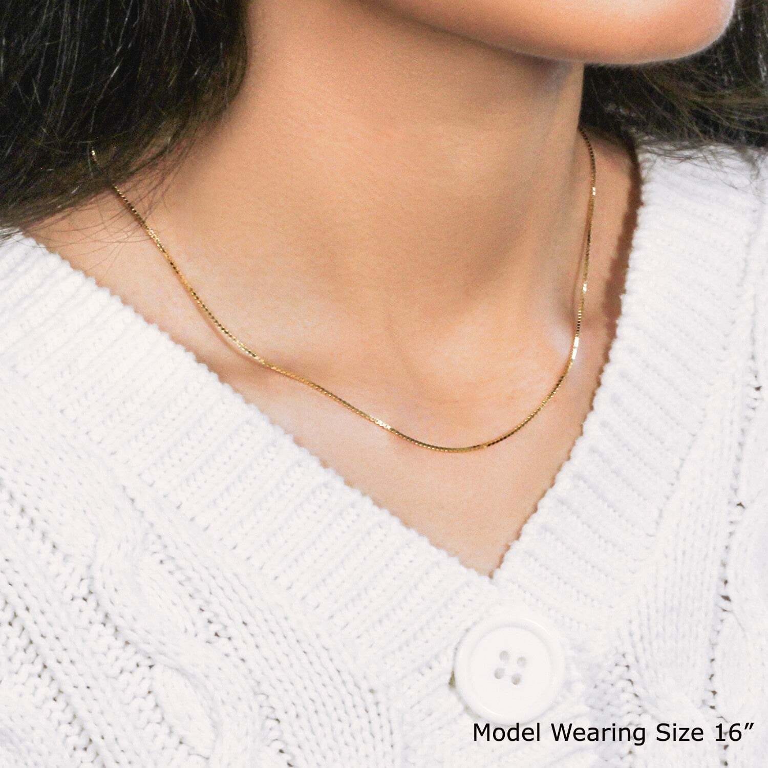 14k Yellow Gold Classic Box Chain (0.85 mm)