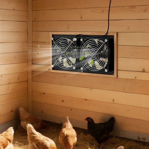 Solar Powered Fan, 15W Solar Panel with 2 Fans, Adjustable Solar Panel Angle, 2668 RPM High-Speed, Flexible Installation, Fast Air Exchange for Greenhouse, Grow Tents, Chicken Coops, Shelters
