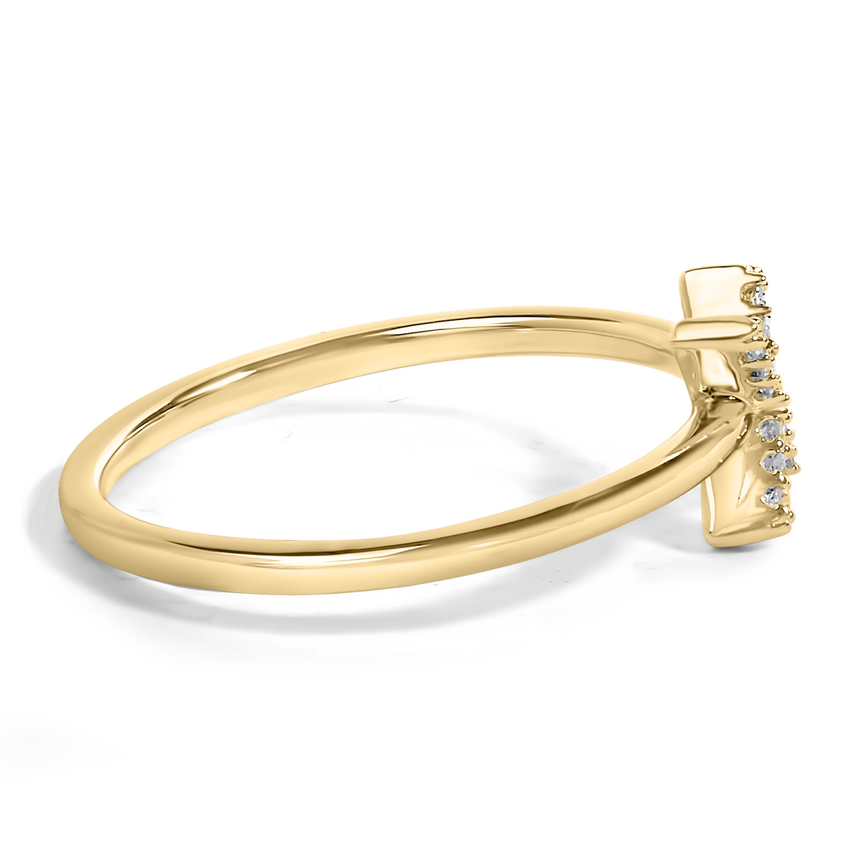 10K Yellow Gold Diamond Accent Initial "X" Ring