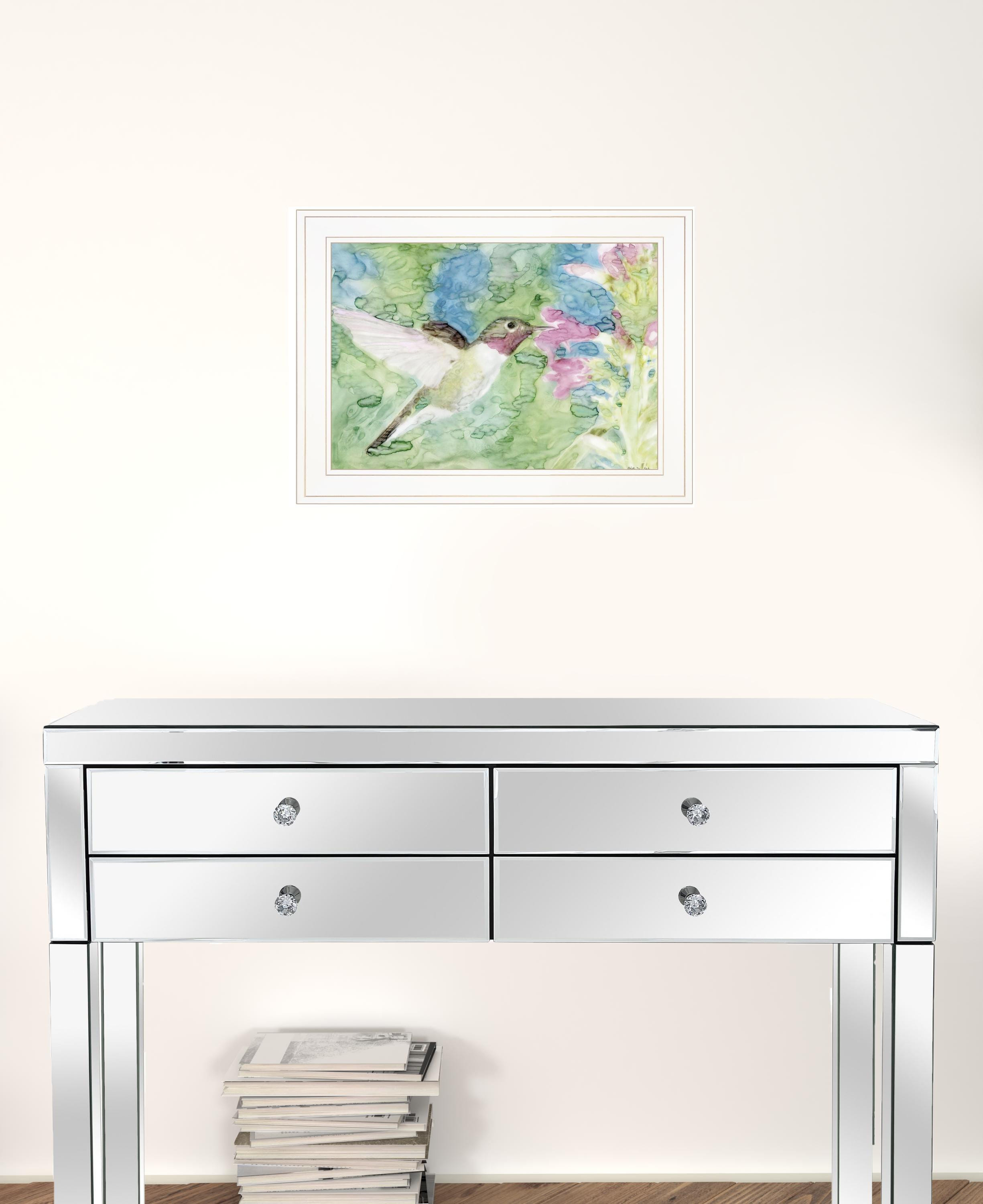 Hummingbird 1 White Framed Print Wall Art