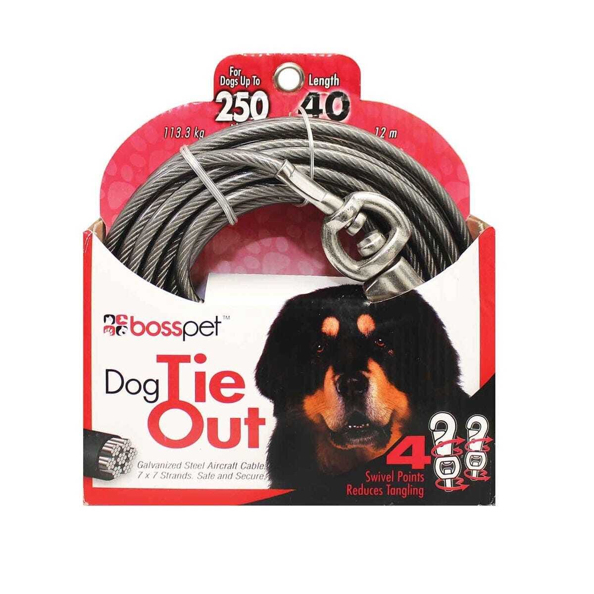 Boss Pet XXL Dog Twin Swivel Vinyl Coated Tie Outs 40 ft
