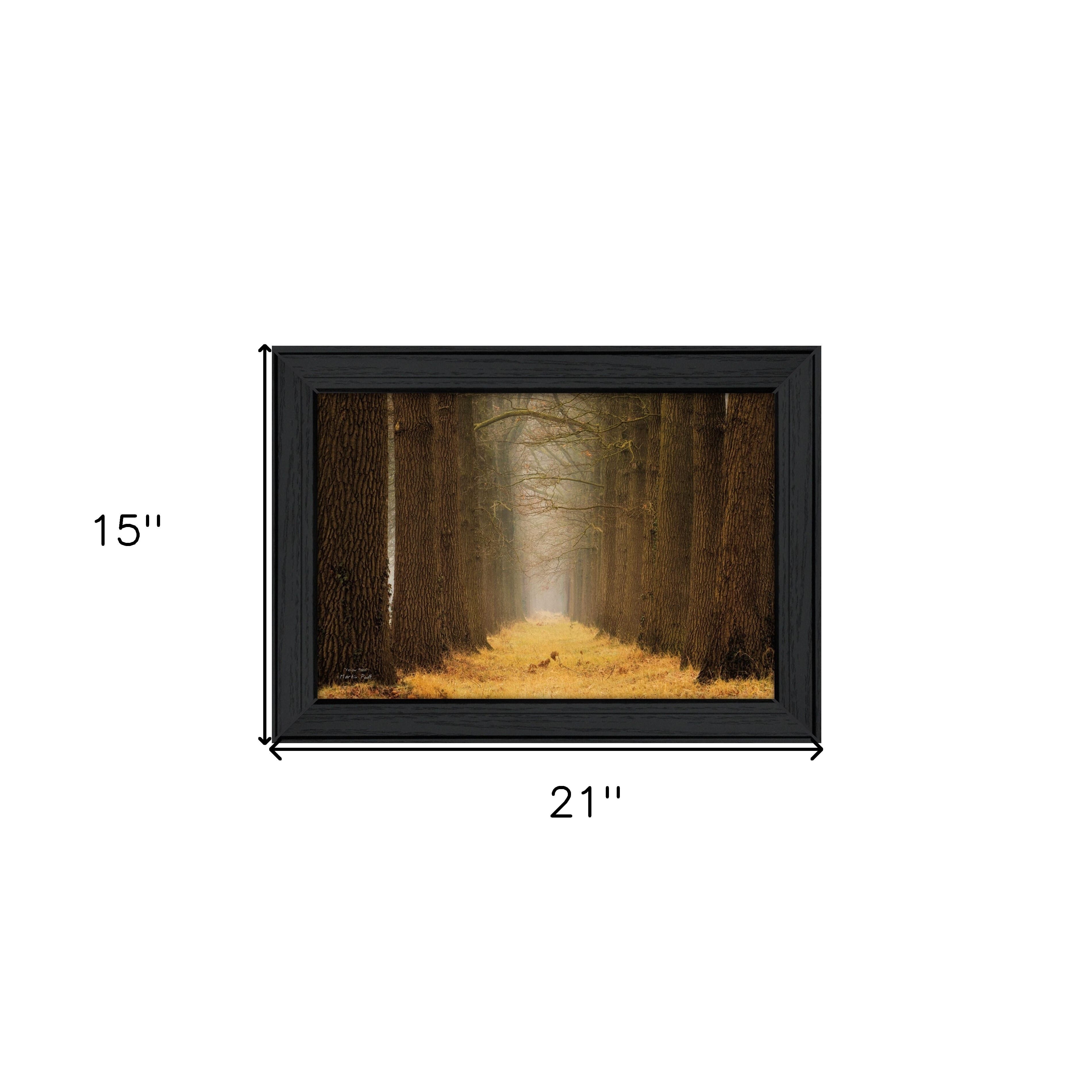 Yellow Path Black Framed Print Wall Art