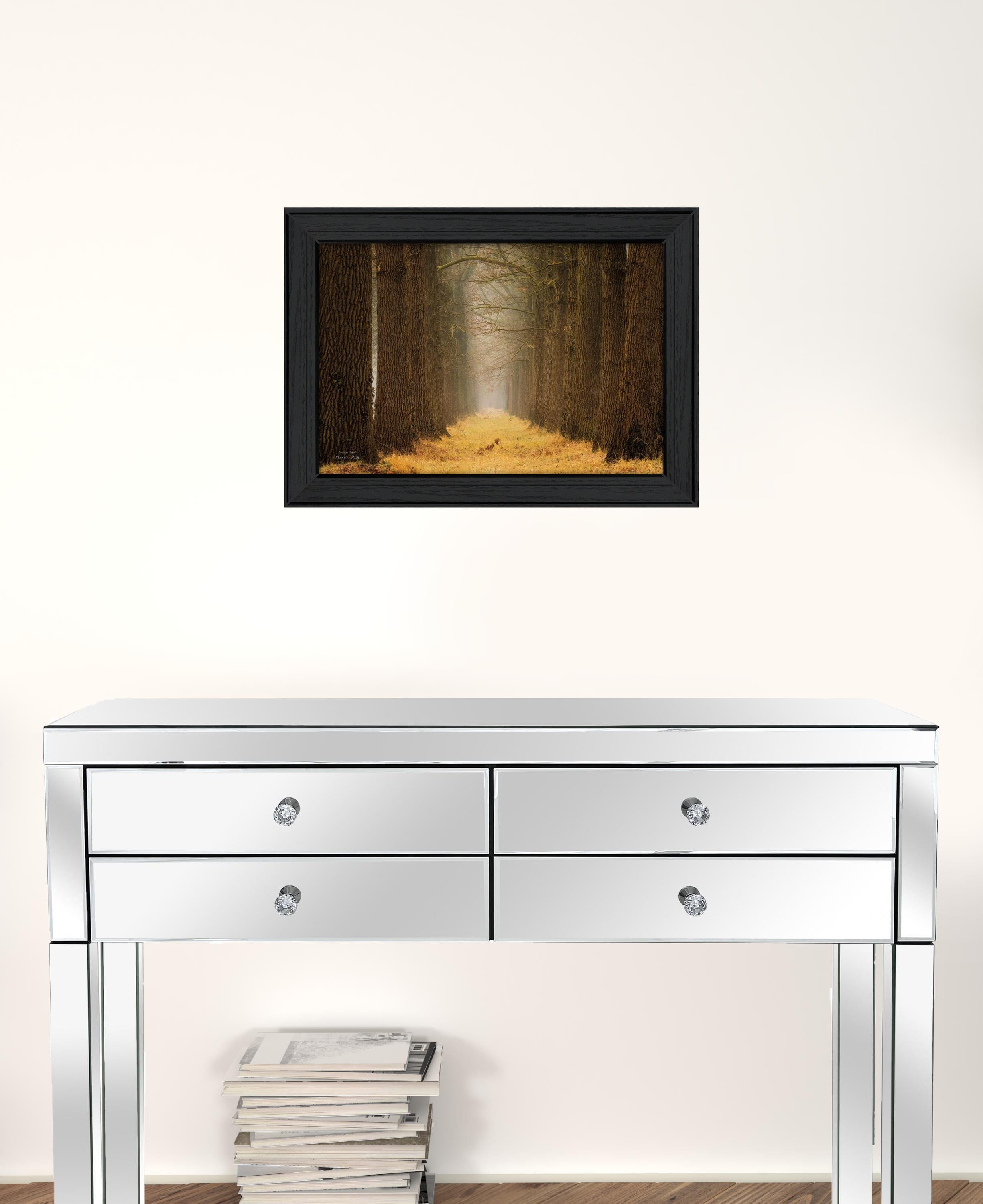 Yellow Path Black Framed Print Wall Art