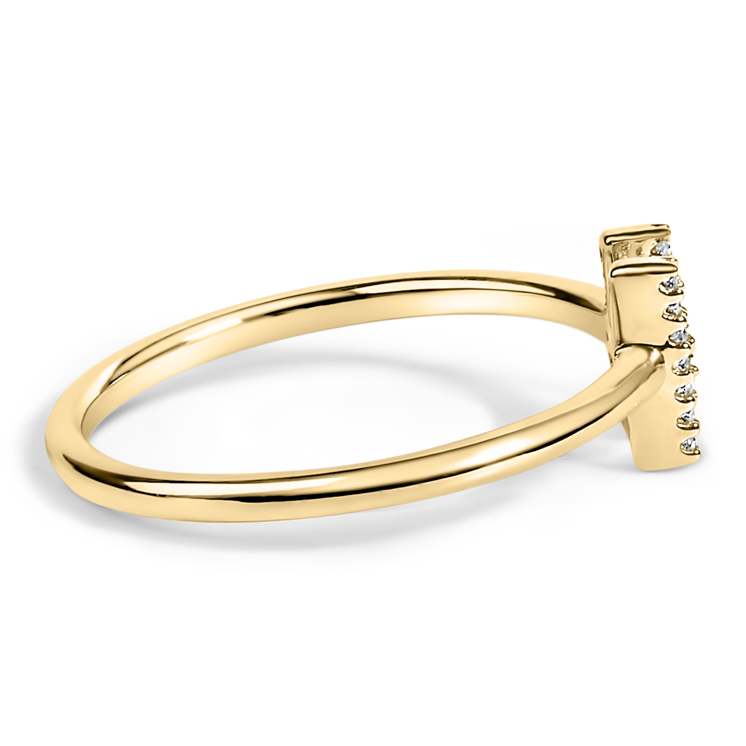 10K Yellow Gold Diamond Accent Initial "H" Ring