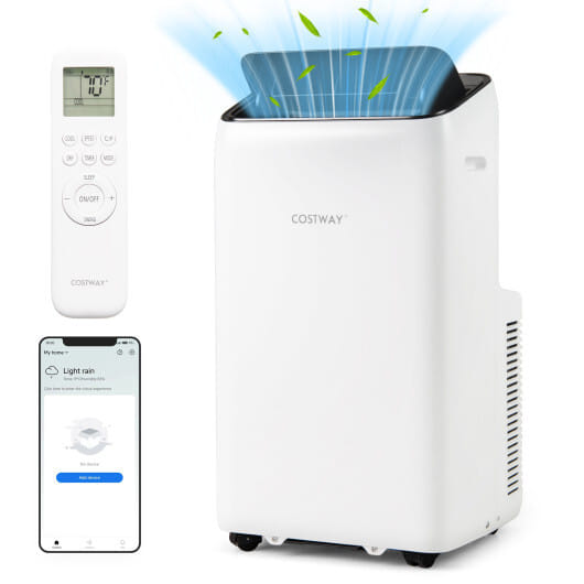 14000 BTU Inverter Portable Air Conditioner 3 in 1 Wifi Enabled AC Unit-White - Color: White