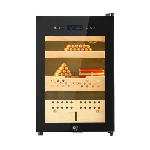 Electric Humidor, 60L, 350 Counts Electric Cigar Humidor Cabinet with Compressor Cooling, Constant Humidity & Temperature Control, Spanish Cedar Wood Shelves & Drawers, 3 Layers, for Household