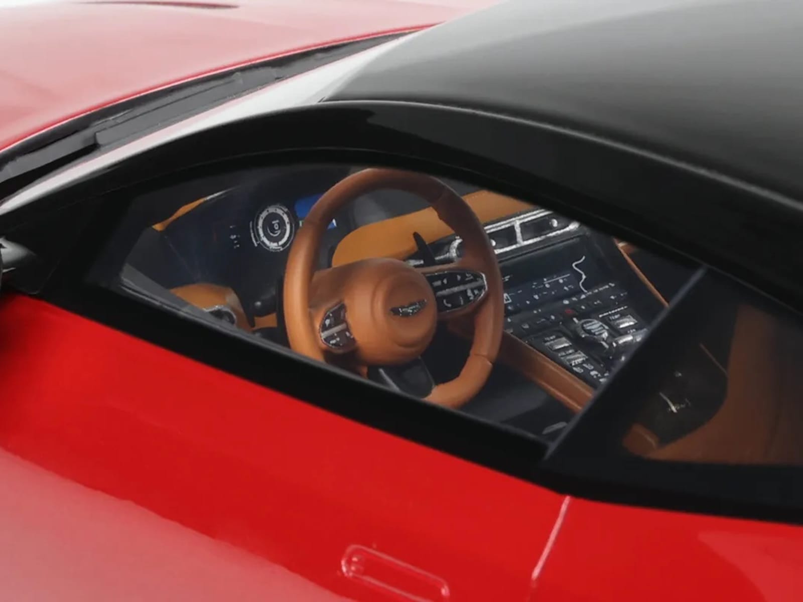 2023 Aston Martin DB12 Hyper Red with Black Top 1/18 Model Car by GT Spirit