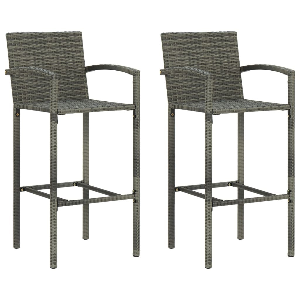 3 Piece Patio Bar Set Gray