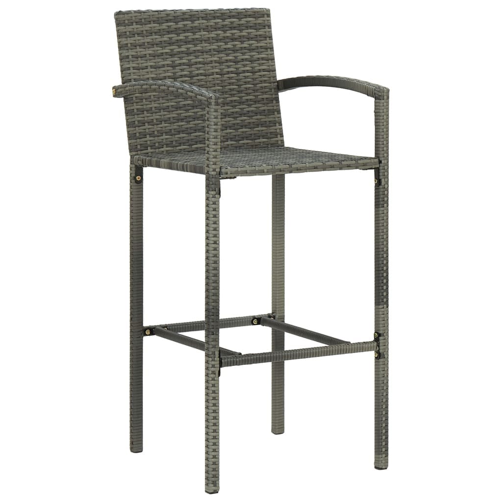 3 Piece Patio Bar Set Gray