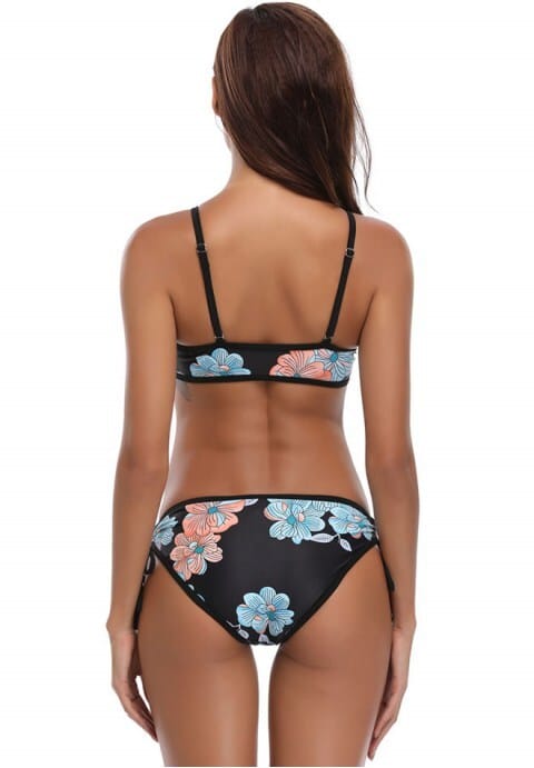 Strappy Floral Bikini Set