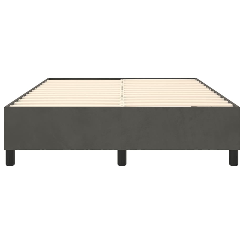 Box Spring Bed Frame Dark Gray Queen Velvet (US/AU Only)